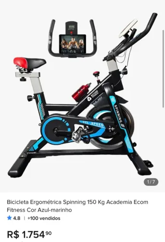 Bike Spinning Ecom Fitness 150kg - Usada Só 4x + Nota Fiscal