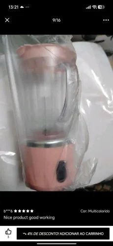 Liquidificador portátil elétrico capacidade de 759 ml
