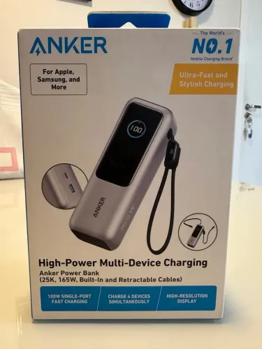 Carregador portátil power bank anker 25.000mAh 165w