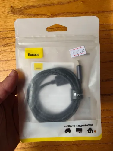 Cabo Baseus Reforçado Trançado, USB A para Tipo C, Novo e Lacrado