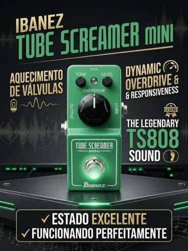Pedal guitarra overdrive boost Ibanez TS mini tube screamer