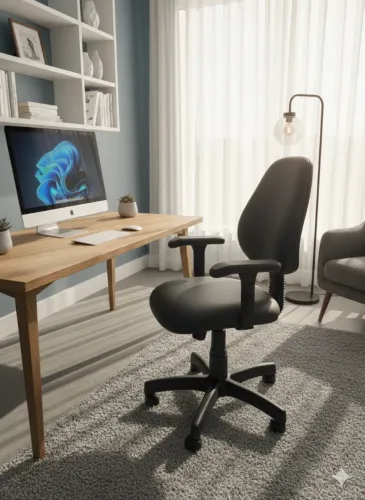 Cadeira de Escritório Ergonômica Giratória - Conforto e Qualidade