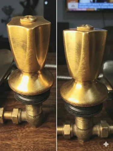 Misturador antigo dourado