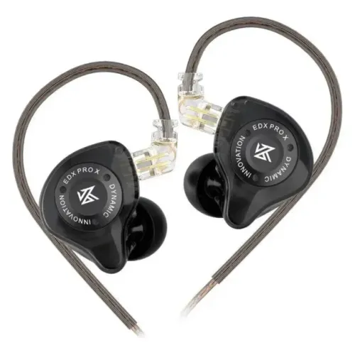 Fone de Ouvido KZ EDX Pro X Preto In-Ear, Retorno de Palco - com microfone
