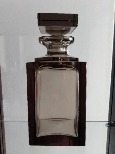 Garrafa Licoreira Fumée Vintage em Cristal Tcheco