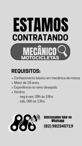 Vaga mecânico de motocicletas