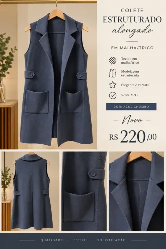 Colete feminino estruturado 