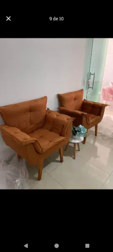 Par de Poltronas Rosa em Veludo - Novo