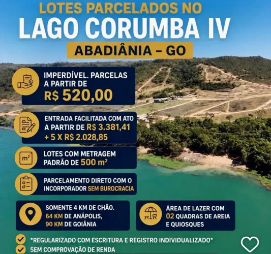 LANÇAMENTO LOTES ÀS MARGENS DO LAGO CORUMBÁ IV
