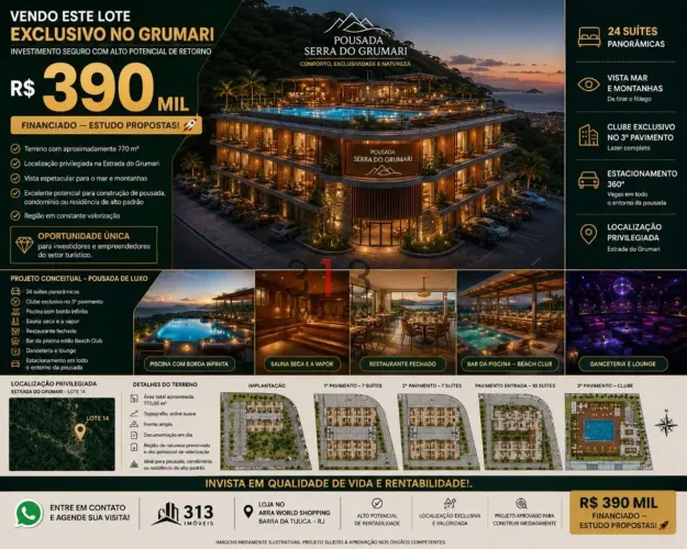 128681Projeto para Pousada Beach Clube Vendo lote por R Financiado aceitamos seu CARRO com
