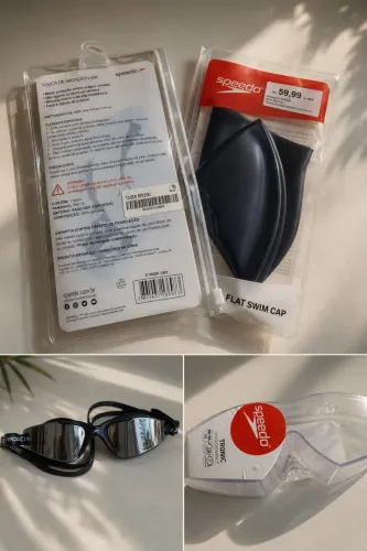 Óculos de Natação Speedo Tronic + Touca Speedo Flat Swim Cap