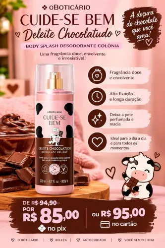 Body splash cuide-se bem deleite chocolatudo