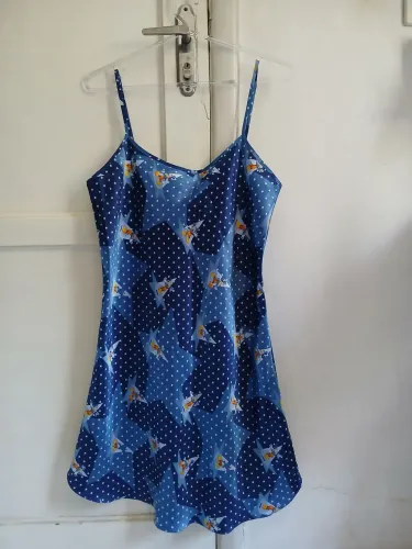 Conjunto Robe + Camisola de Cetim Azul da Disney (Tam M) 