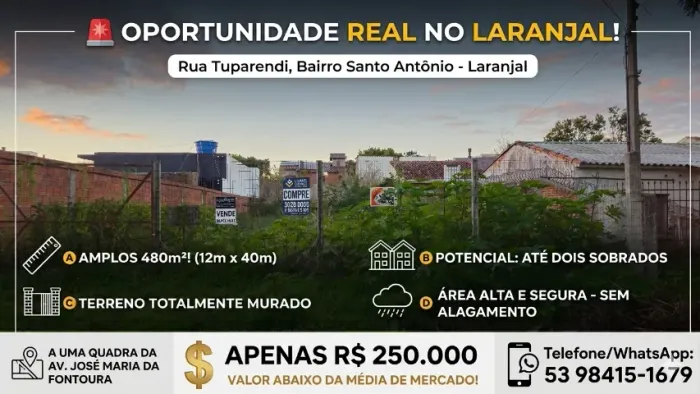 Terreno amplo na Tuparendi/Santo Antônio/Laranjal