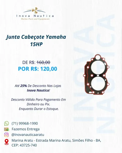 Junta Cabeçote Yamaha 15HP