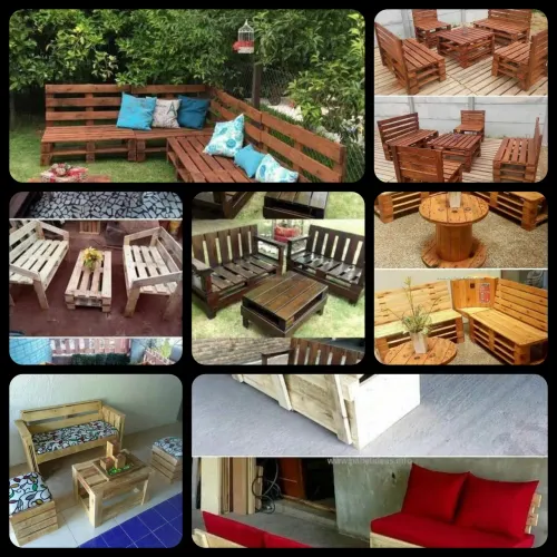 Sofás rústicos de madeira