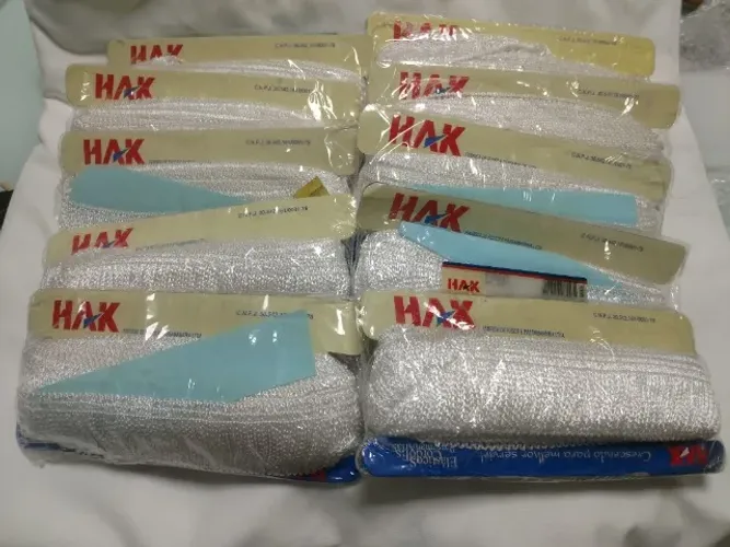 13x Rolos Franja Tecido Viscose 10m - Branco