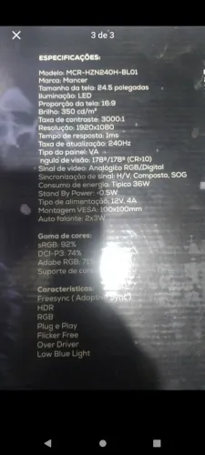 Monitor Gamer 240hz