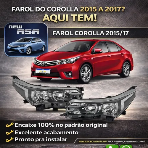 A CASA DO COROLLA ( FAROL COROLLA 2015 2016 2017 PADRÃO ORIGINAL 