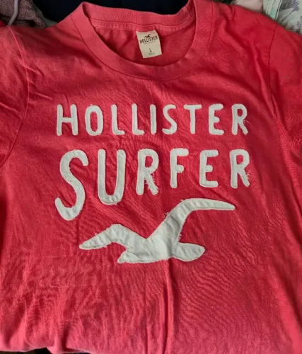 Camisa HOLLISTER rosa melancia original 
