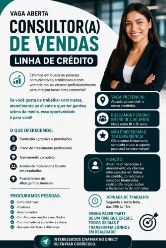 Vaga de emprego assistente comercial