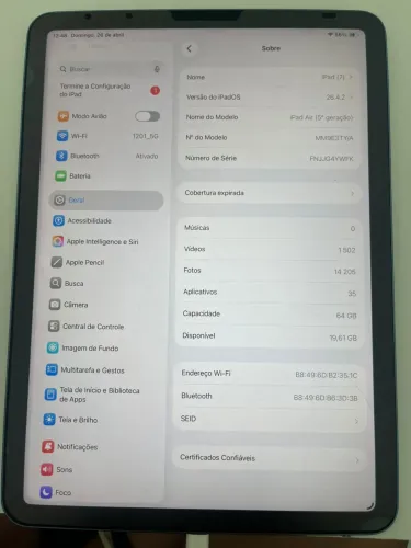 iPad Air 5 geração 
