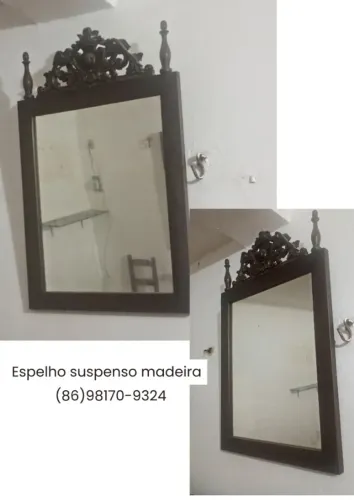 Espelho madeira esculpida suspenso