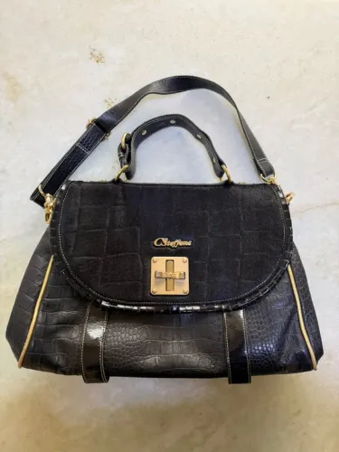 Bolsa de couro com alça Carmen Steffens