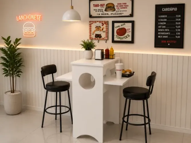 Ilha de Cozinha, Em MDF . Estrutura Texturizada , L90cm x P85cm x A102cm