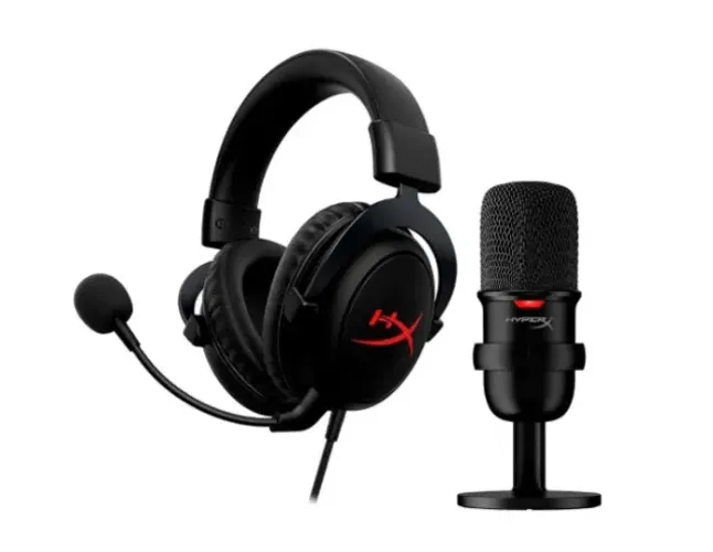 Kit Gamer starter, headset e microfone Hyperx Solo Streamer, Novo lacrado