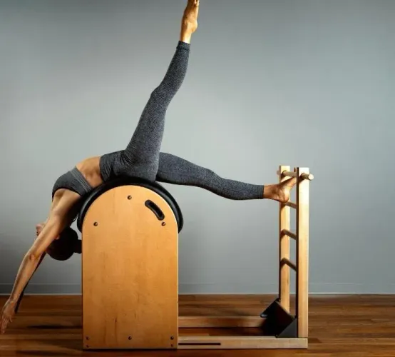 Barrel de Pilates treino, fisioterapia, respiração 