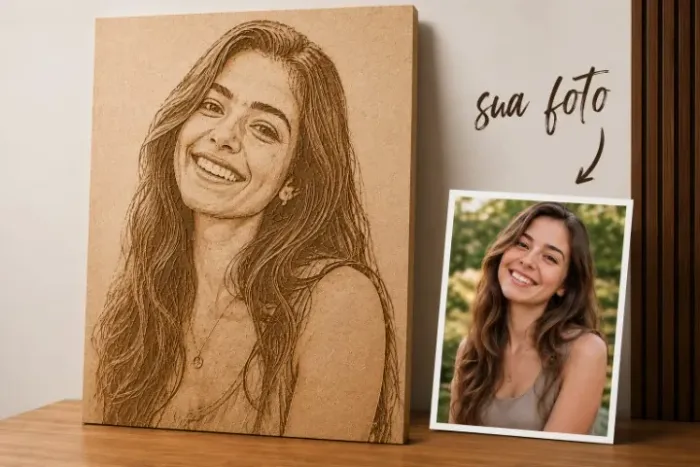Quadro Personalizado em MDF 90x60 cm - Sua Foto Transformada em Arte