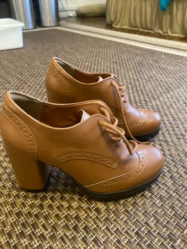Bota Via Marte 36 Caramelo Salto Grosso - Usada 1x (Impecável)