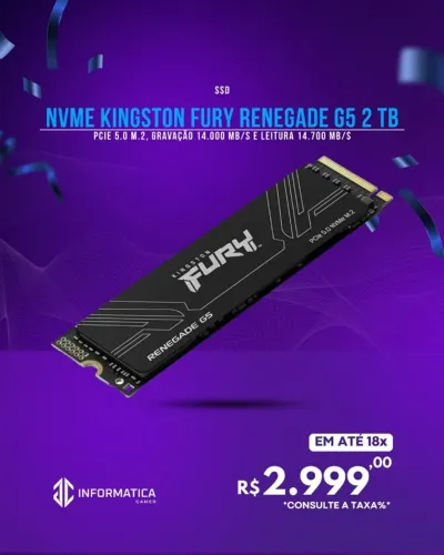 SSD NVME KINGSTON FURY RENEGADE G5 2TB 