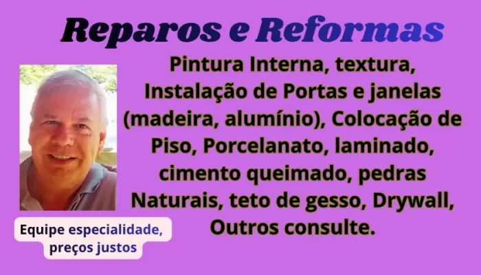 Pintor, Instalador, Piso, Porcelanato, Laminado, Textura, Teto gesso, Drywall, Etc