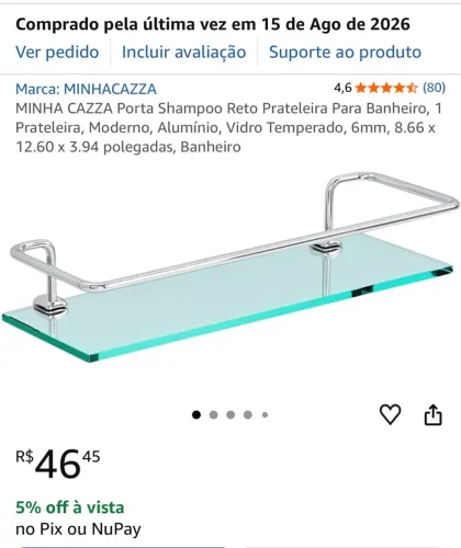 Prateleira vidro banheiro