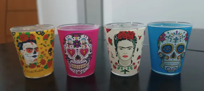 Conjunto 4 shots (copinhos de vidro) - Frida Kahlo