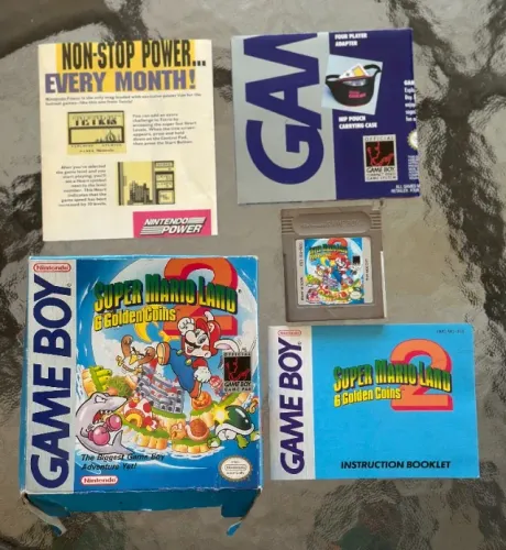 Super Mario Land 2 - 6 Golden Coins - Game Boy - CIB (com Manual e Material Promocional Or