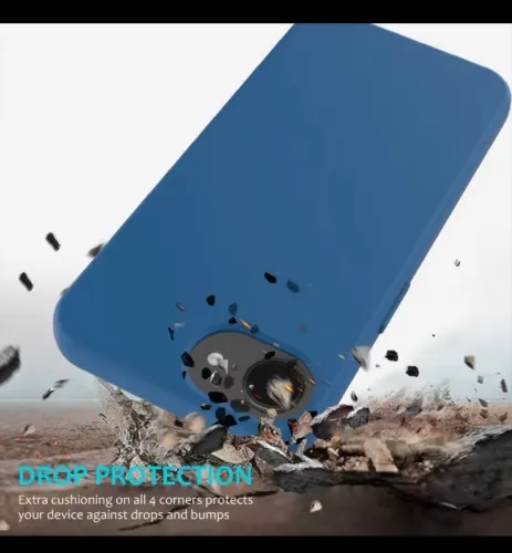 Capa para iphone 16e azul lacrada silicone liso nao prende no bolso