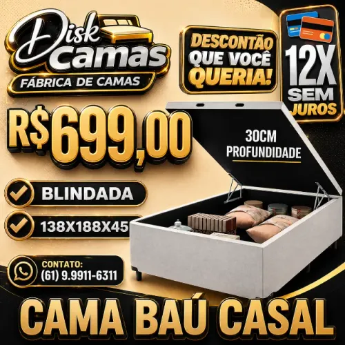 Aproveite! Cama Baú Casal Blindada por R$699,00 - Direto da Fábrica!