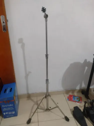 Estante Reta De Prato Para Bateria - 2 Estágios (Regulagem De Altura)
