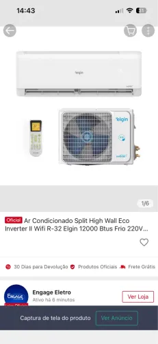 Ar Condicionado Split High Wall Eco Inverter 12000 btus frio 