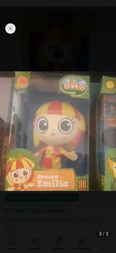 Boneca Emília da grow lacrada sitio do picapau amarelo animado 