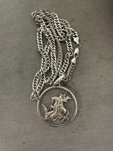 Cordão de Prata São Jorge