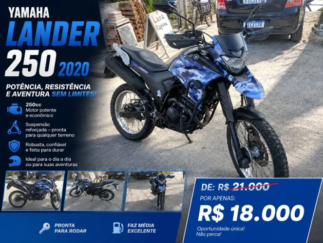 ? Yamaha Lander 250 2020 - Excelente Estado, Pronta para Rodar e Documentação em Dia