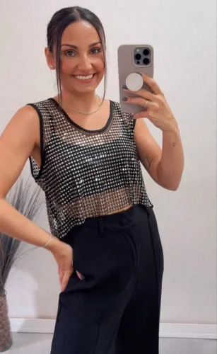 Regata Cropped com Strass