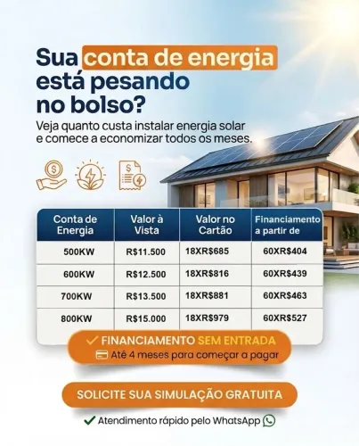 Energia solar condições facilitadas