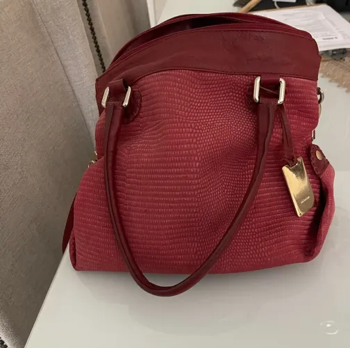 Bolsa vermelha Luz da Lua em couro