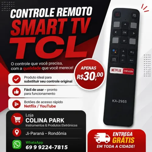 Controle compatível Smart Tv TCL 