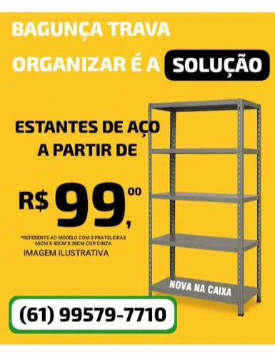 Estantes de Aço para comércio, escritório ou residência